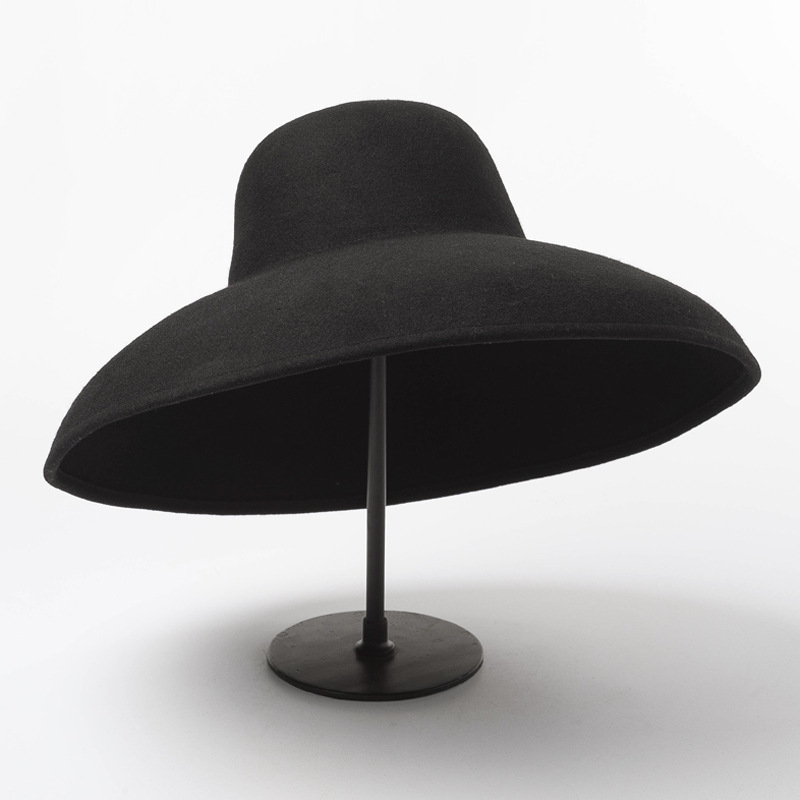 クラシックなウールのフェルトハット,広いつば,女性用,柔軟な - Hat Floppy Wide のレビューと価格