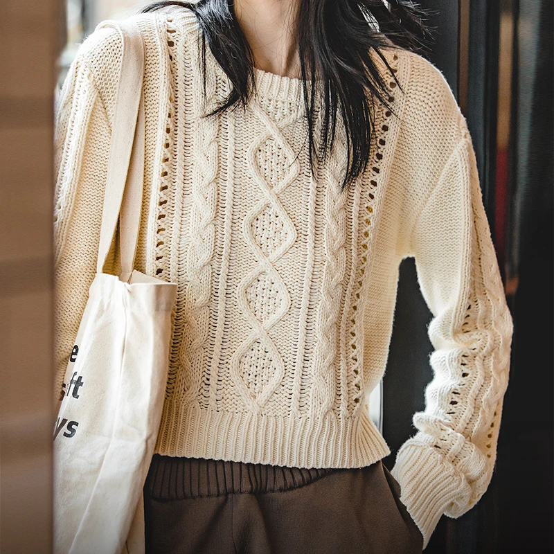 MADEN 女性用切り抜きデザインセーター 2024 年秋冬 - Crop Top Crochet のレビューと価格