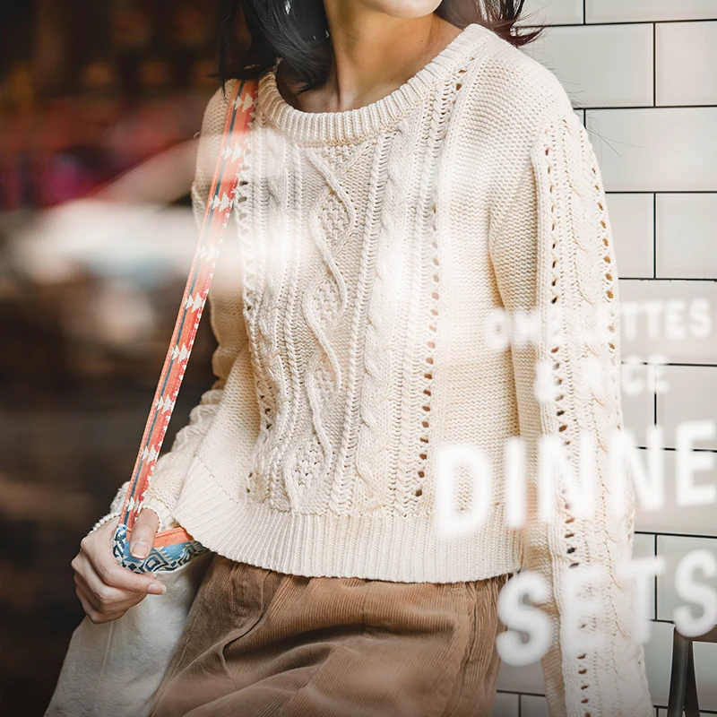 MADEN 女性用切り抜きデザインセーター 2024 年秋冬 - Crop Top Crochet のレビューと価格