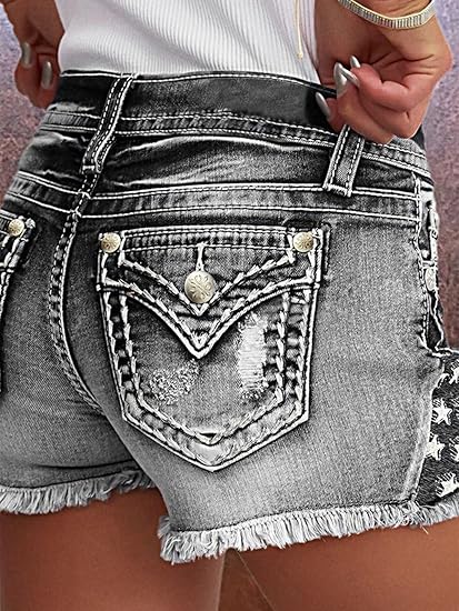 【HME】ジーンズ |   ハイウエストのデニムパンツで、あ - Shorts Denim Frayed のレビューと価格