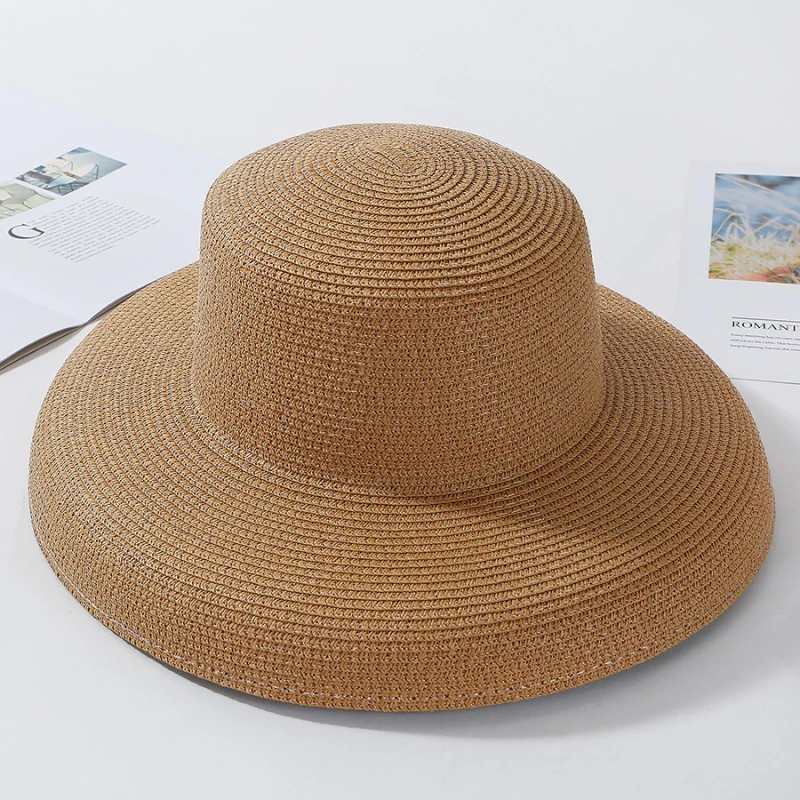 2023年新作夏レディース無地ワイドブリム麦わら帽子女性用エ - Hat Floppy Wide のレビューと価格