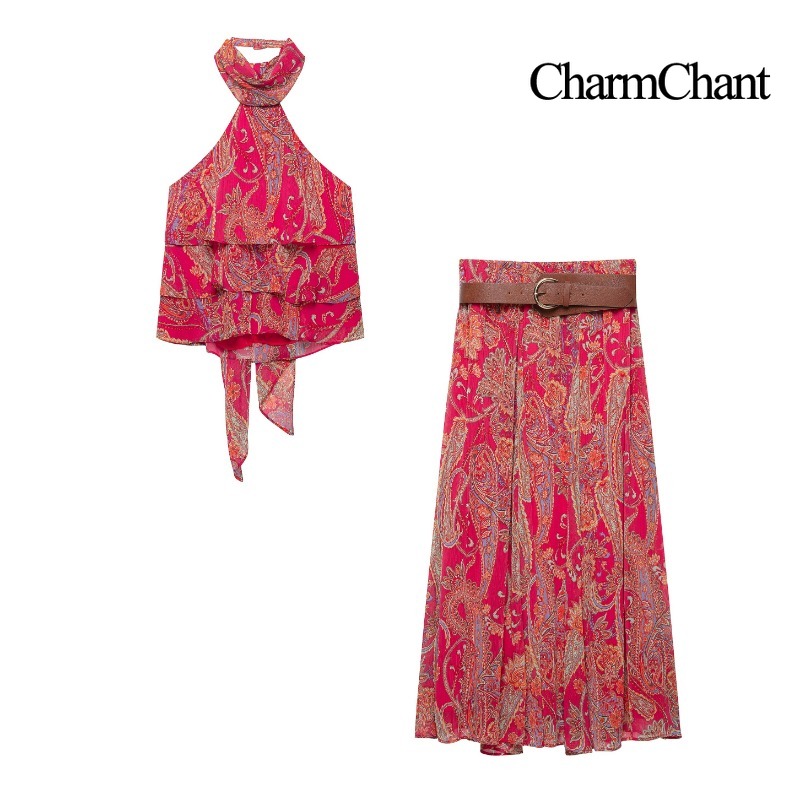 CHARMCHANT レディース ペイズリープリント ホルタ - Midi Skirt Floral のレビューと価格