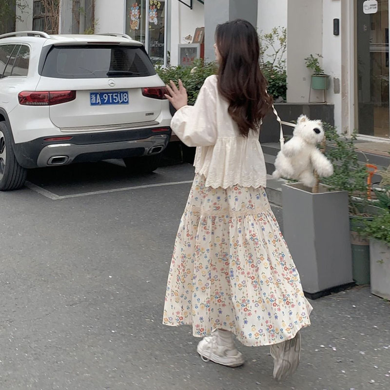 女性用フローラルプリントプリーツロングスカート,ヴィンテージ - Midi Skirt Floral のレビューと価格