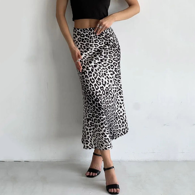 ヒョウ柄のハイウエストスカート,ヴィンテージミディスカート, - Midi Skirt Floral のレビューと価格