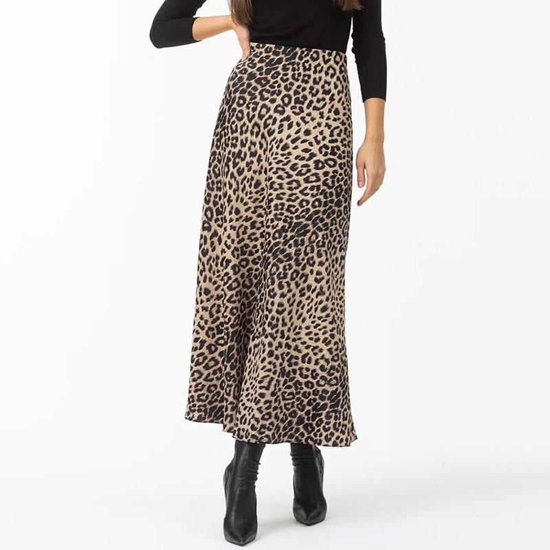 ヒョウ柄のハイウエストスカート,ヴィンテージミディスカート, - Midi Skirt Floral のレビューと価格