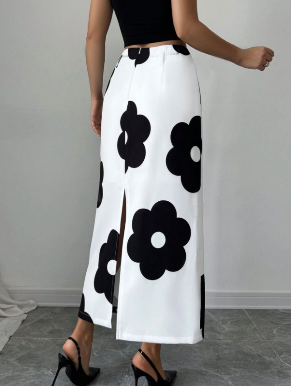 女性の花柄スクエアネッククロップトップミディスカート2点セッ - Midi Skirt Floral のレビューと価格