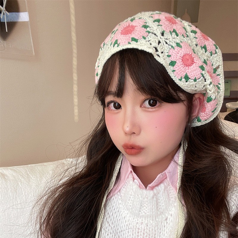 ヴィンテージ織りニット花三角形スカーフヘッドバンド弾性ヘアバ - Headband Summer Knit のレビューと価格