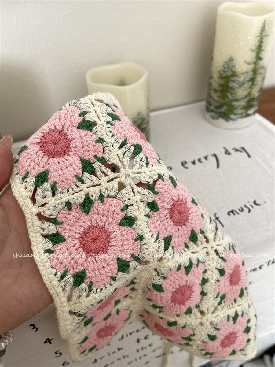 ヴィンテージ織りニット花三角形スカーフヘッドバンド弾性ヘアバ - Headband Summer Knit のレビューと価格