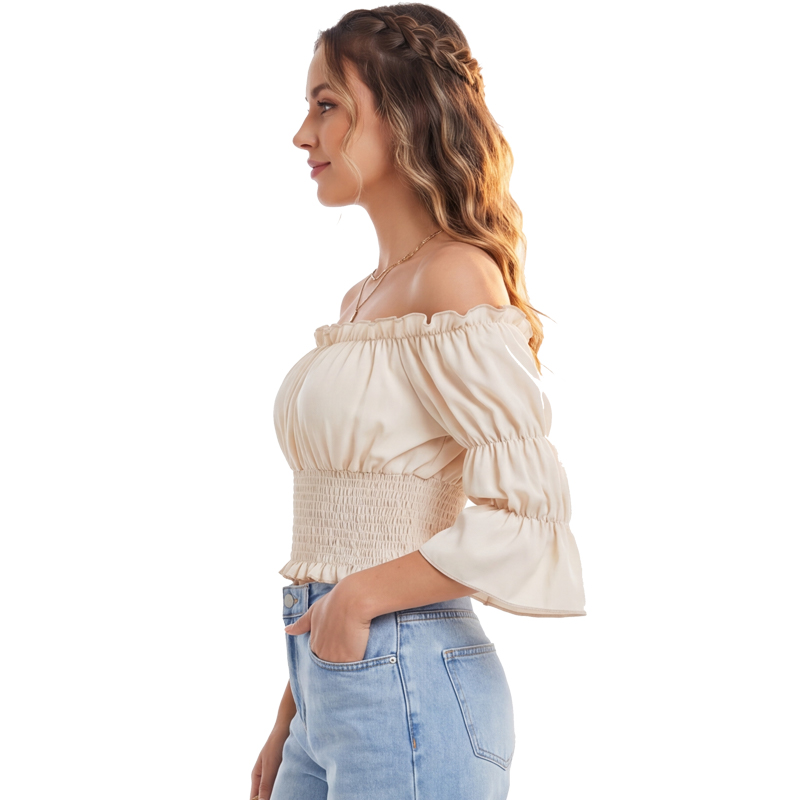 ルネッサンスブラウス女性トップス半袖オフショルダートップ海賊 - Blouse Off Shoulder のレビューと価格